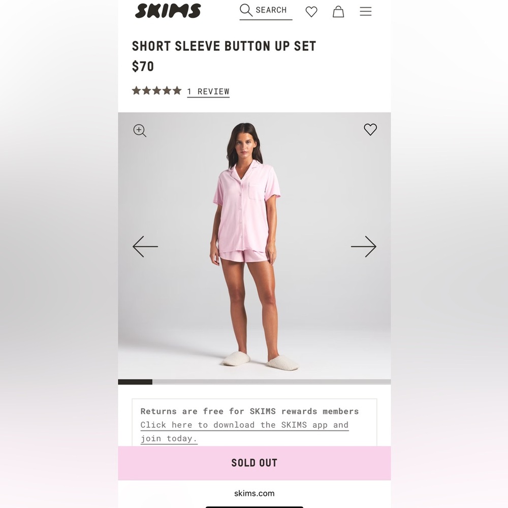 NEW! SKIMS pajama set in Cherry Blossom